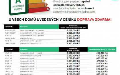 Nový ceník domů